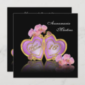 Sweet 16 Invitation rose et noir (Devant / Derrière)