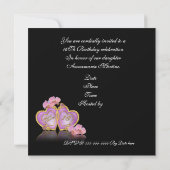 Sweet 16 Invitation rose et noir (Dos)