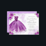 Sweet 16 Invitation Silver Foil Purple Gown<br><div class="desc">Délicat, robe fantaisiste, invitations à la fête d'anniversaire du sweet sixteen. Facile à personnaliser avec vos détails. Contactez-moi par conversation si vous avez des questions sur l'oeuvre ou avez besoin d'une personnalisation. Vérifiez la collection pour plus d'éléments. VEUILLEZ NOTER : Pour obtenir de l'aide sur les commandes, l'expédition, l'information sur...</div>