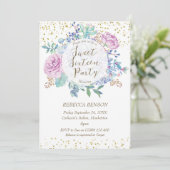 Sweet 16 invitation succulents faux confetti or (Debout devant)