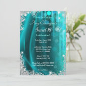 Sweet 16 Invitation Turquoise et diamants (Debout devant)