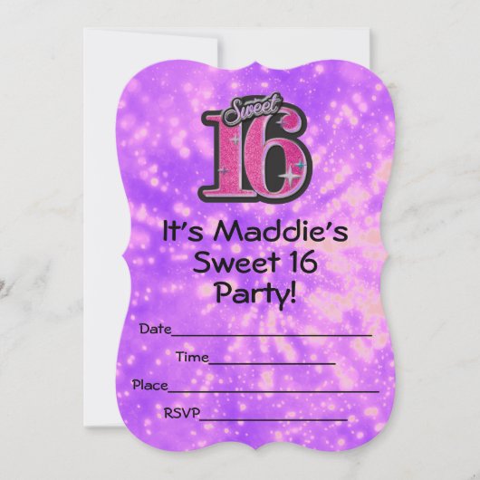 Sweet 16 Invitations (Devant)