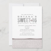 SWEET 16 Invitations à la fête de glam étincelante (Devant)