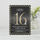 Sweet 16 Invitations Black/Gold Metallic Party (Debout devant)
