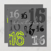 Sweet 16 Invitations de fête d'anniversaire (Devant / Derrière)