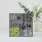 Sweet 16 Invitations de fête d'anniversaire (Debout devant)