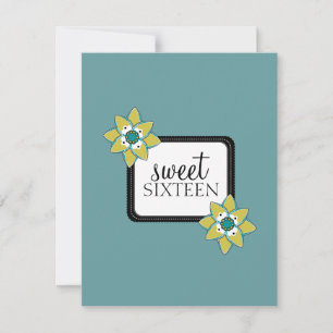 Sweet 16 Invitations de fête d'anniversaire {Boho