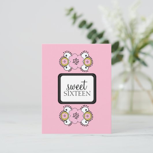 Sweet 16 Invitations de fête d'anniversaire {Boho  (Debout devant)