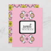 Sweet 16 Invitations de fête d'anniversaire {Boho (Devant / Derrière)