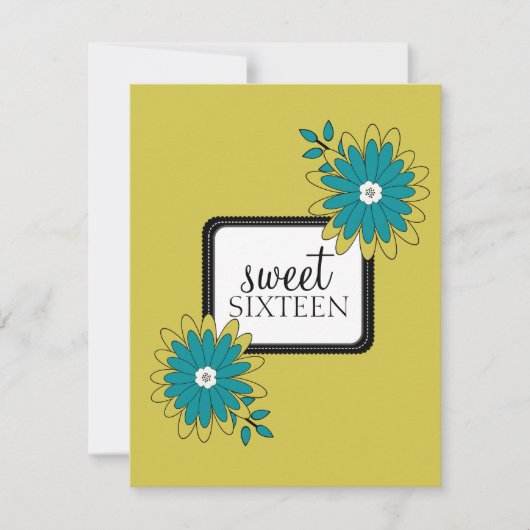 Sweet 16 Invitations de fête d'anniversaire {Boho (Devant)