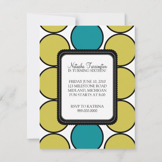 Sweet 16 Invitations de fête d'anniversaire {Boho (Dos)