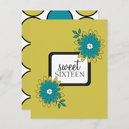 Sweet 16 Invitations de fête d'anniversaire {Boho (Devant / Derrière)