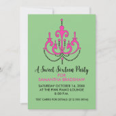 Sweet 16 Invitations de fête d'anniversaire (Vert) (Devant)