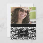 Sweet 16 Invitations de fête d'anniversaire {Zebra (Devant)