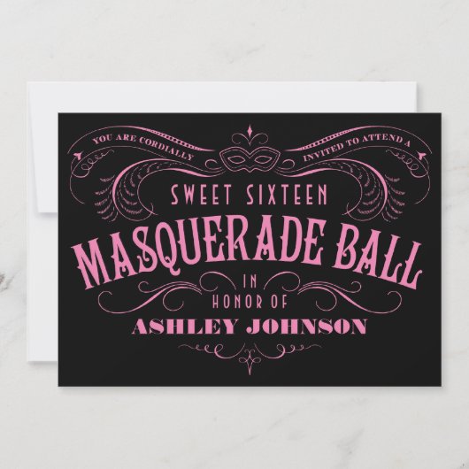 Sweet 16 Invitations Masquerade Ball (Devant)