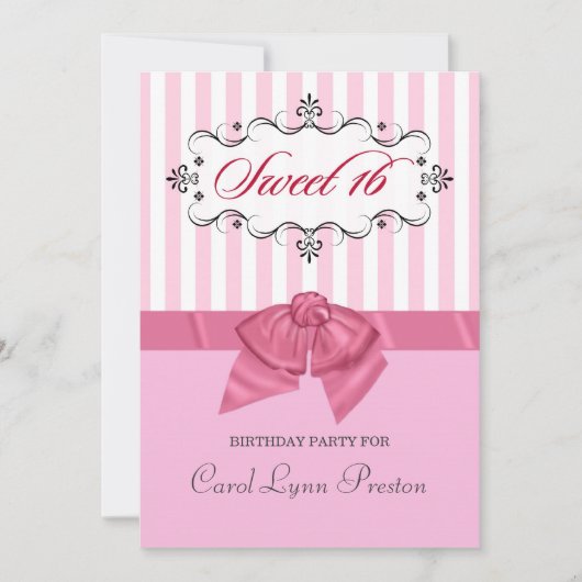 Sweet 16 - Invitations personnalisées à la fête d' (Devant)