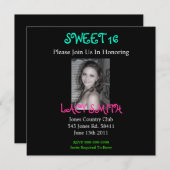 SWEET 16 Invitivering Kaart (Voorkant / Achterkant)