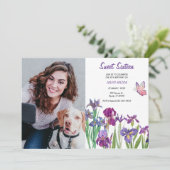 Sweet 16 Iris bloem foto Verjaardag Kaart (Staand voorkant)