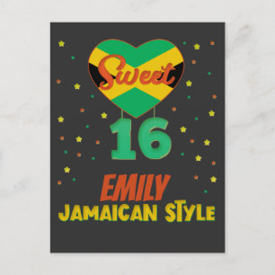 Sweet 16 Jamaicaanse stijl verjaardagsmeisje vakan Briefkaart