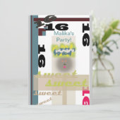 Sweet 16 kaart (Staand voorkant)