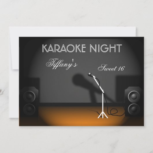 Sweet 16 karaoke night party Invitation Kaart (Voorkant)