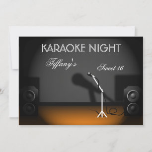 Sweet 16 karaoke night party Invitation Kaart