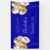 Sweet 16 Koninklijk Blauw-ballonfeest Spandoek (Verticaal)