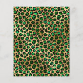 Sweet 16 leopard emerald Gold budget uitnodiging (Achterkant)