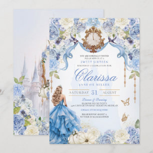 Sweet 16 Lichtblauw Koninklijke Prinses (V2) Elega Kaart