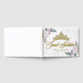 Sweet 16 livre d'hôtes Gold Tiara Lavender Floral (Complet)