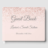 Sweet 16 Livre d'hôtes Rose Gold & Blush Pink Part (Recto)