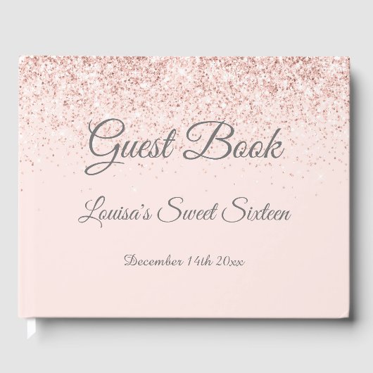 Sweet 16 Livre d'hôtes Rose Gold & Blush Pink Part (Recto)
