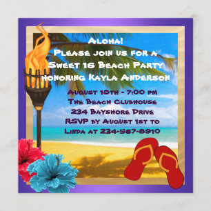 Sweet 16 Luau Beach Party Kaart