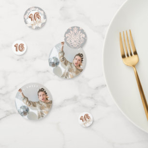 Sweet 16 Luxury Roos gold Balloons Foto Confetti