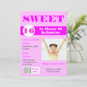 Sweet 16 magazine foto PERSONALIZE Kaart (Staand voorkant)