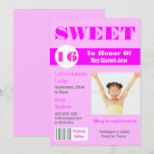 Sweet 16 magazine foto PERSONALIZE Kaart (Voorkant / Achterkant)