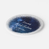 Sweet 16 marineblauw glitter papier Bord (Gekanteld)