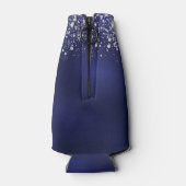 Sweet 16 marineblauwe zilverglitternaam flesjeskoeler (Achterkant)