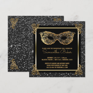 Sweet 16 Masquerade Ball Sweet Sixteen Gold Silver Kaart