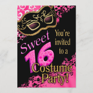Sweet 16 Masquerade Costume Party Kaart