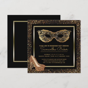 Sweet 16 Masquerade Party Gold Sweet Sixteen Kaart