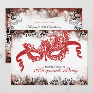 Sweet 16 Masquerade Party Invitation