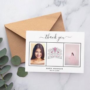 Sweet 16 merci photo personnalisée noir blanc