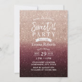 Sweet 16 Modern Burgundy & Roos Gold Ombre Kaart (Voorkant)