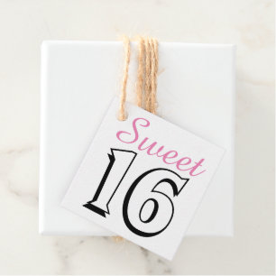 Sweet 16 Modern Chic Pink Birthday Party Bedankjes Labels