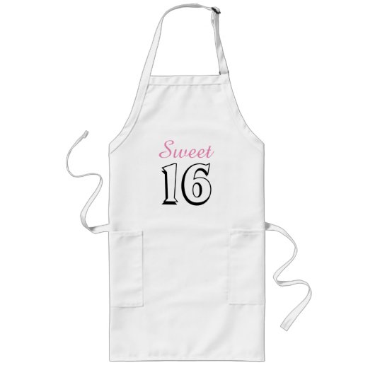 Sweet 16 Modern Chic Pink Birthday Party Lang Schort (Voorkant)