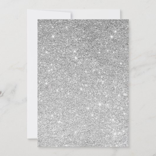 Sweet 16 Modern Silver Glitter String Lights Kaart (Achterkant)