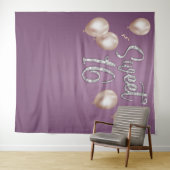 Sweet 16 Moderne Zilveren Typografie Paarse Achter Wandkleed (In Situ (horizontaal))