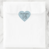 Sweet 16 Naam Black Blue Silver Glitter Sparkles Hart Sticker (Tas)
