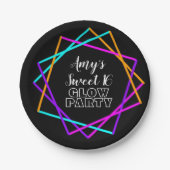 Sweet 16 Neon Glow in the Dark Bars Party Papieren Bordje (Voorkant)